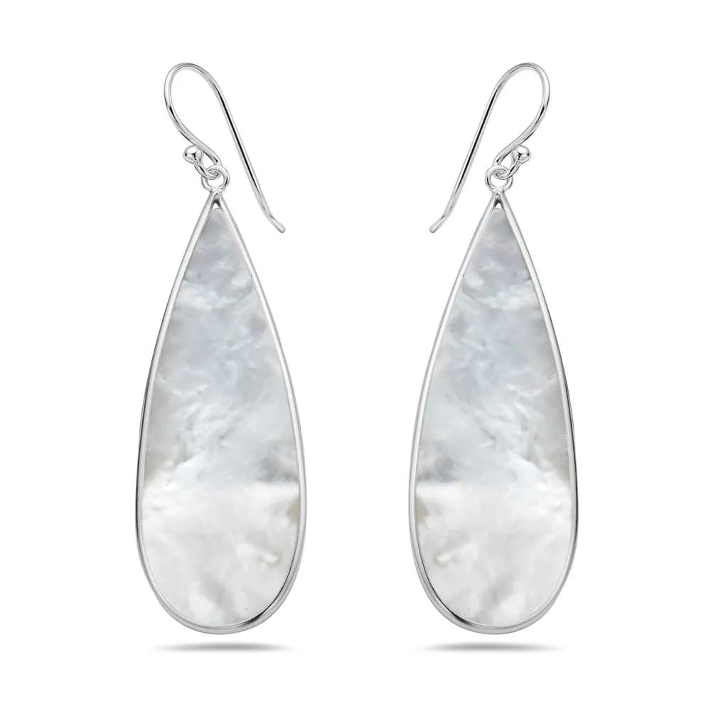Vera & Co Sterling Silver Long Teardrop Mother-of-Pearl Women's Earring sold by Zulily product image thumbnail 3