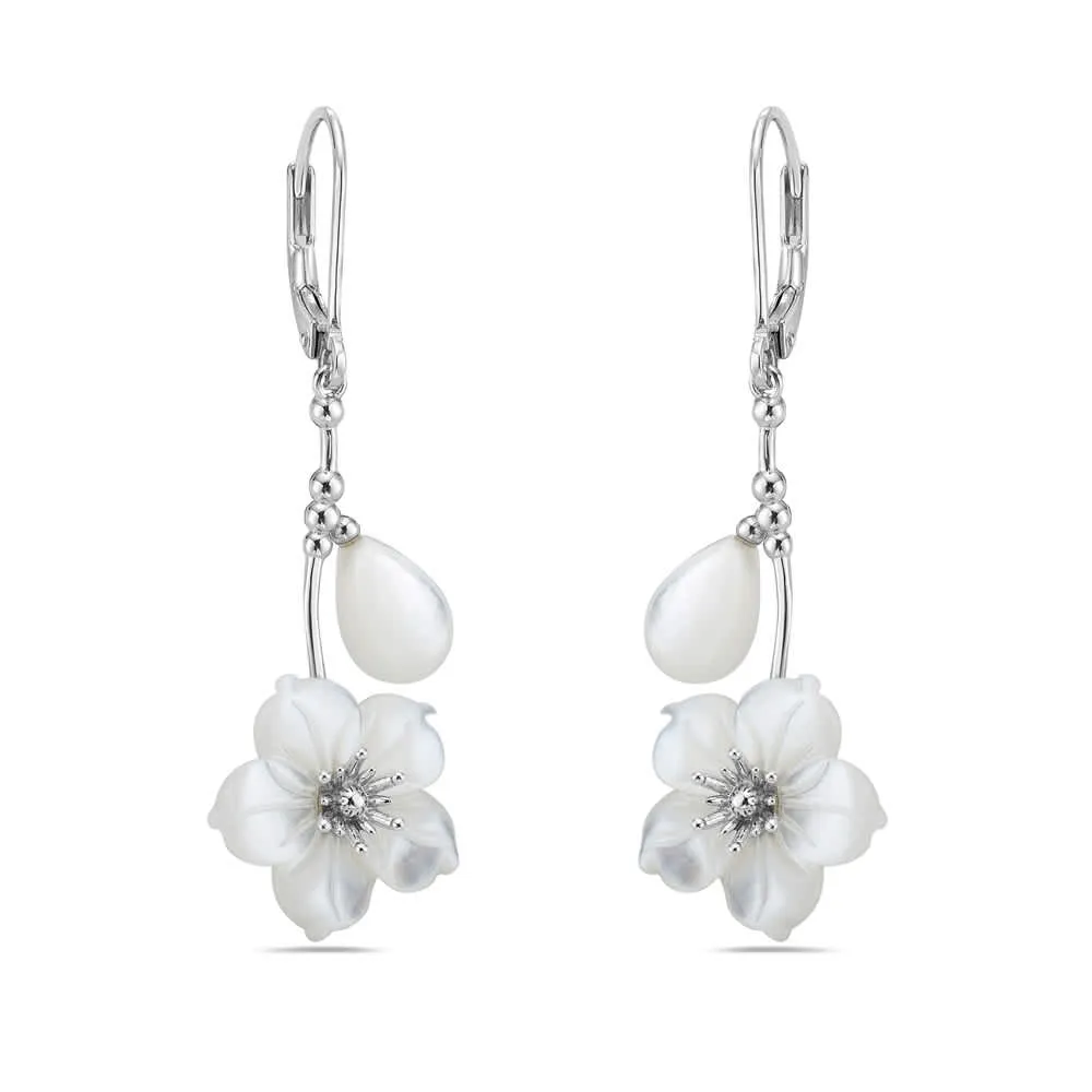 Vera & Co Sterling Silver Floral Mother-of-Pearl Women's Earring sold by Zulily product image thumbnail 3