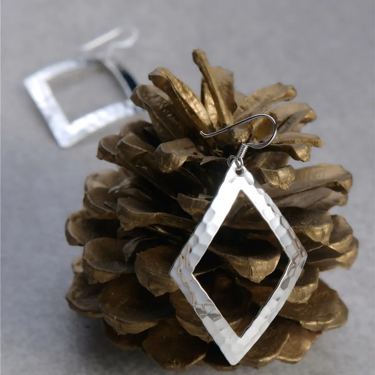 Vera & Co Sterling Silver Rhombus Line Women's Earrings sold by Zulily product image thumbnail 2