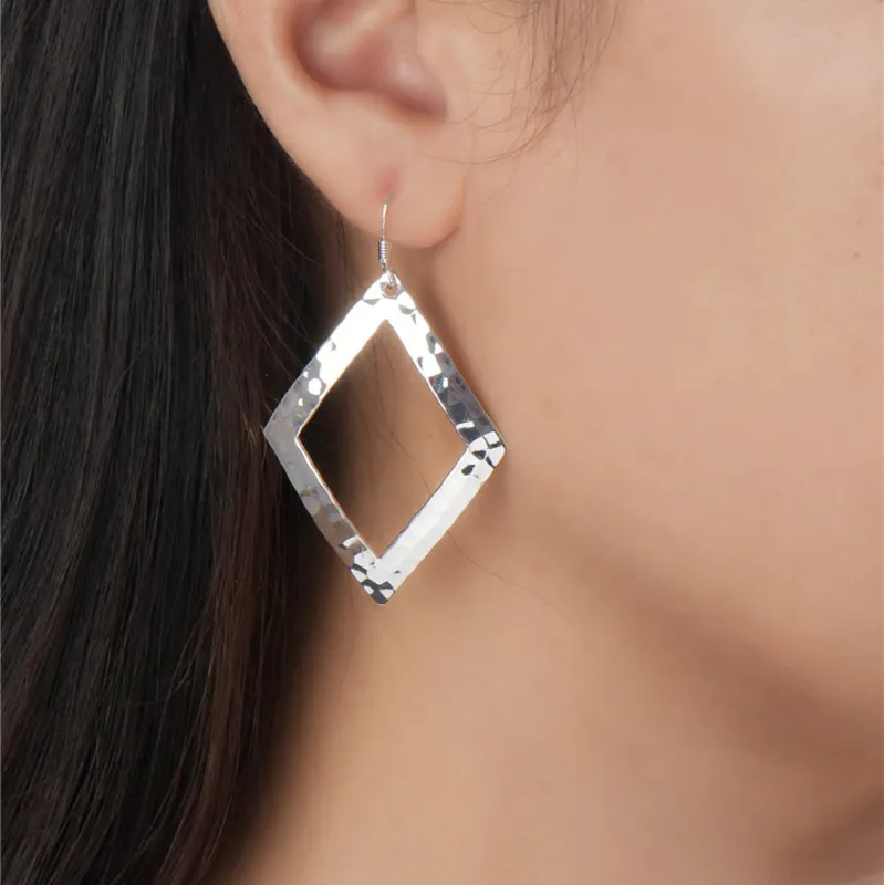 Vera & Co Sterling Silver Rhombus Line Women's Earrings sold by Zulily