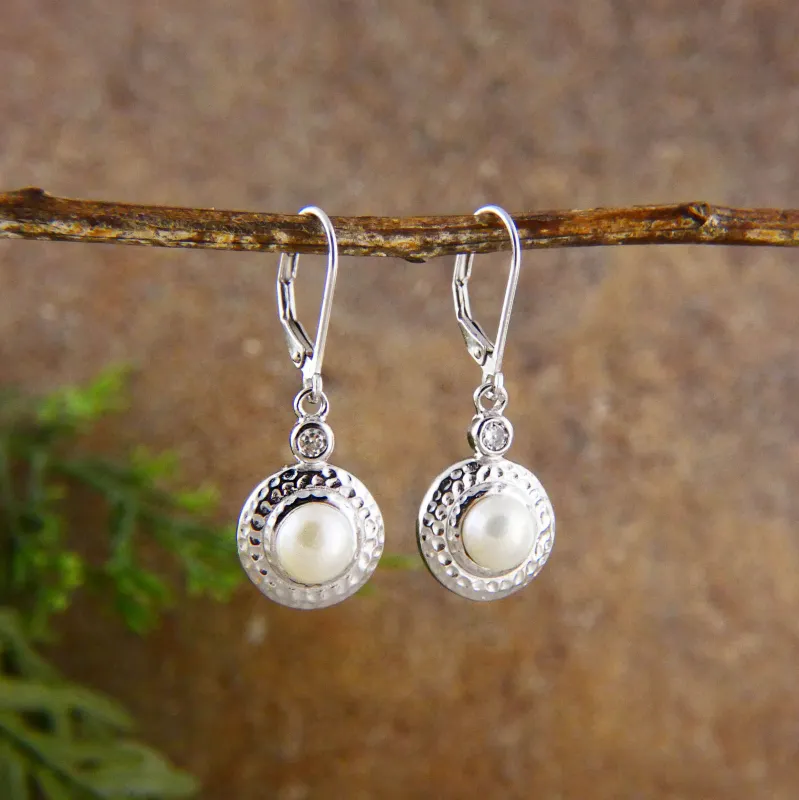 Vera & Co Sterling Silver Round Drop Freshwater Pearl Women's Earring sold by Zulily