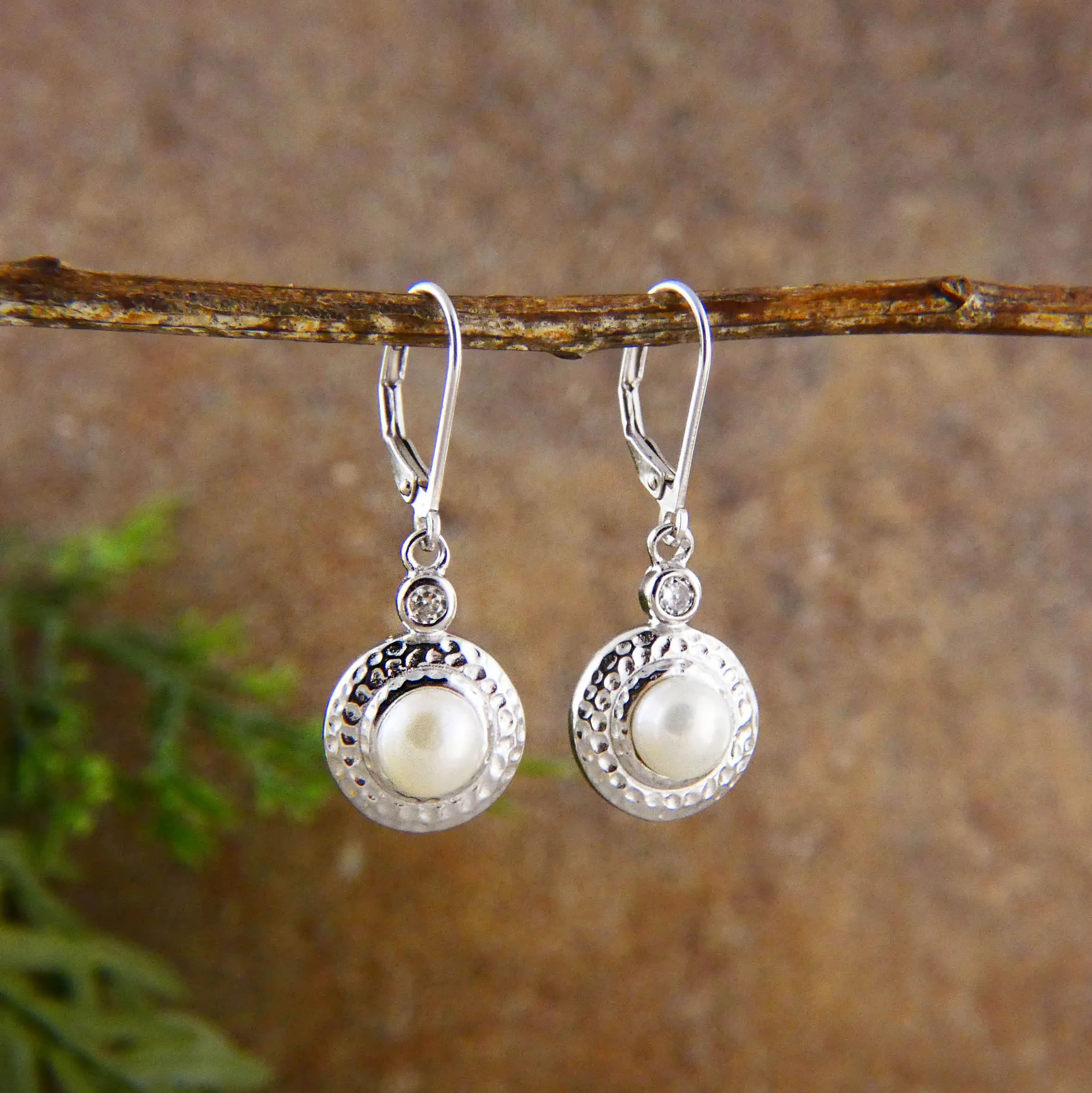 Vera & Co Sterling Silver Round Drop Freshwater Pearl Women's Earring sold by Zulily