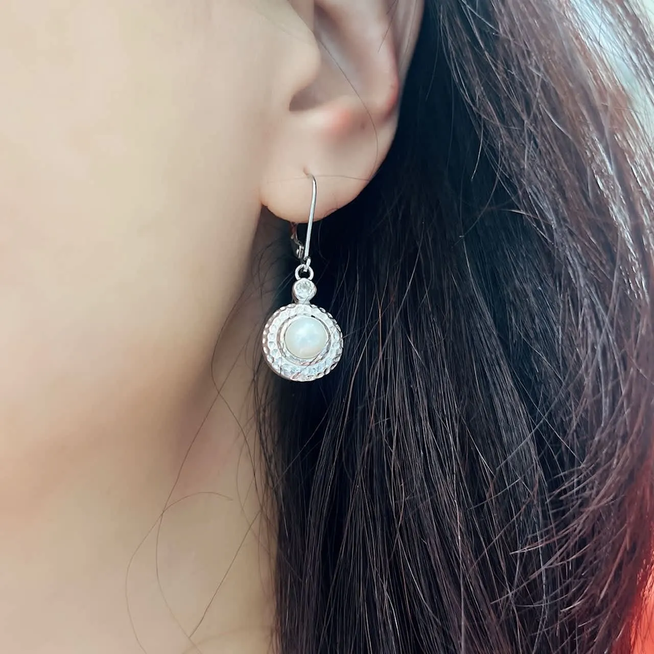 Vera & Co Sterling Silver Round Drop Freshwater Pearl Women's Earring sold by Zulily product image thumbnail 2