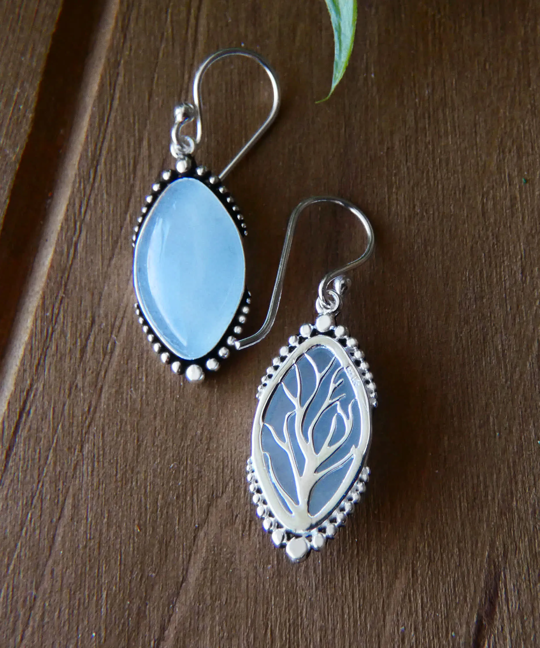 Vera & Co Marquis Blue Jade Oxidized Edge Women's Earring sold by Zulily product image thumbnail 2