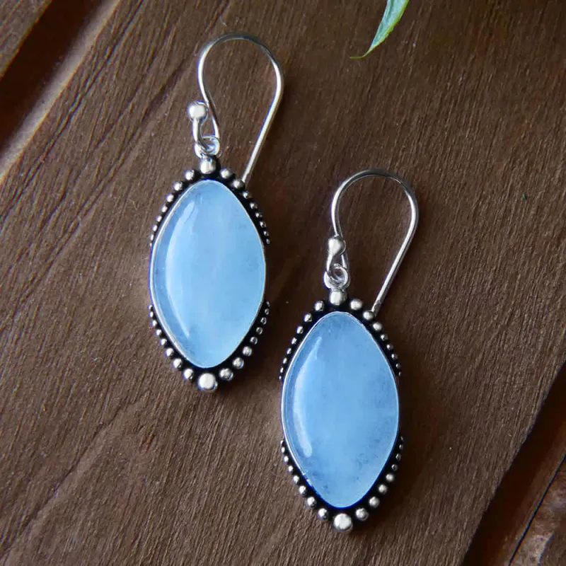 Vera & Co Marquis Blue Jade Oxidized Edge Women's Earring sold by Zulily