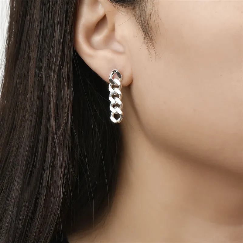 Vera & Co Sterling Silver Cuban Link Linear Women's Earring sold by Zulily