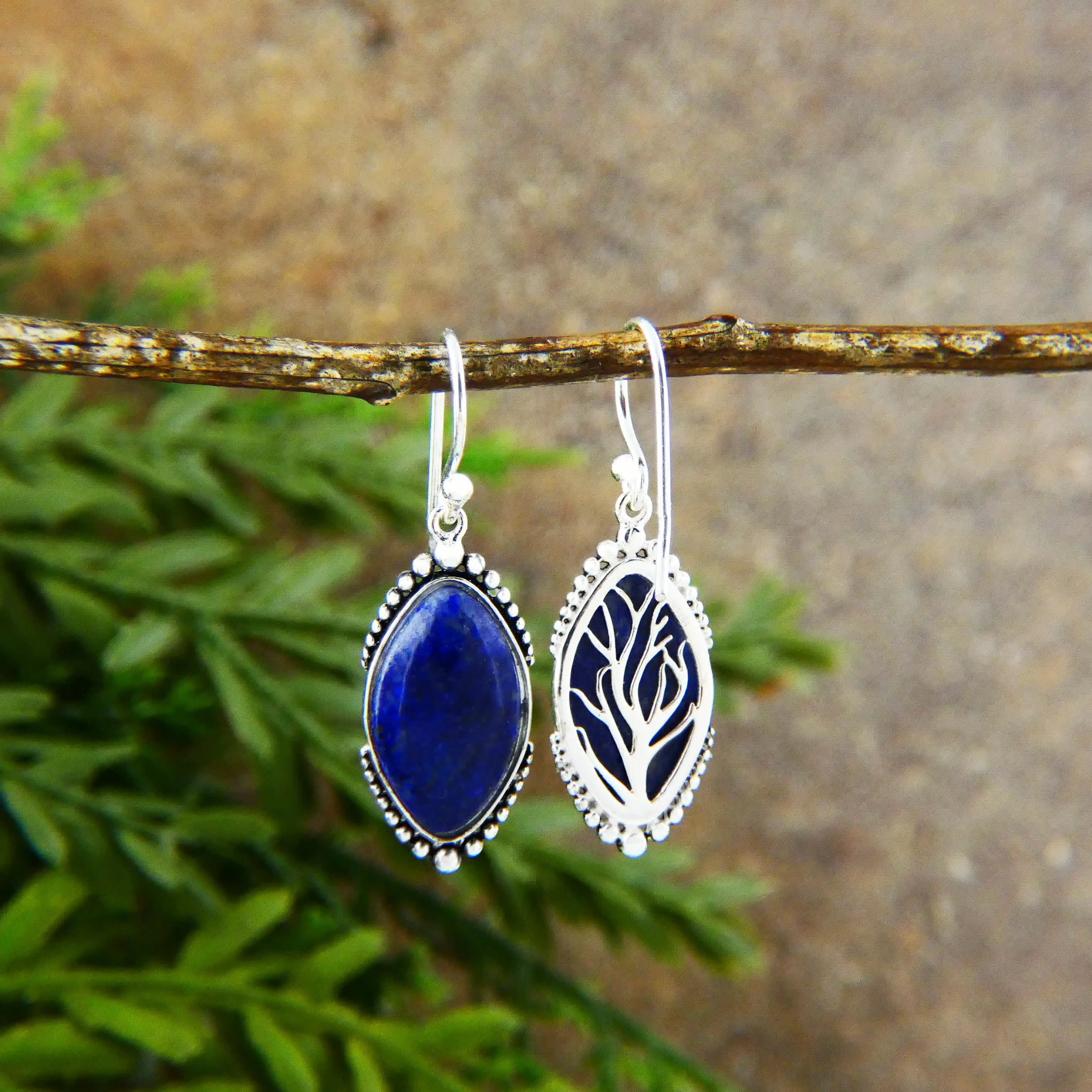 Vera & Co Marquis Blue Lapis Oxidized Edge Women's Earring sold by Zulily