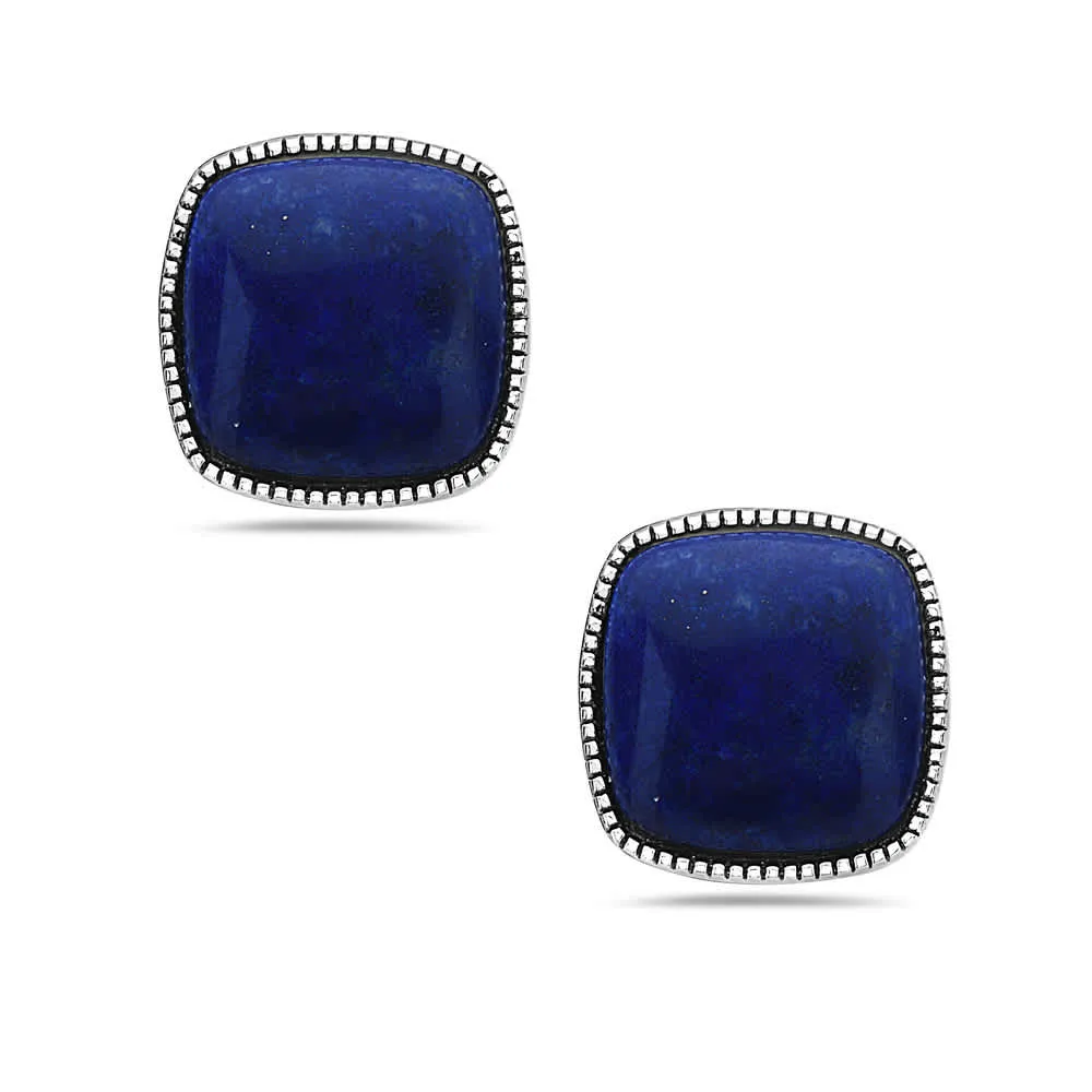Vera & Co Sterling Silver Cushion Blue Lapis Stud Women's Earring sold by Zulily product image thumbnail 2