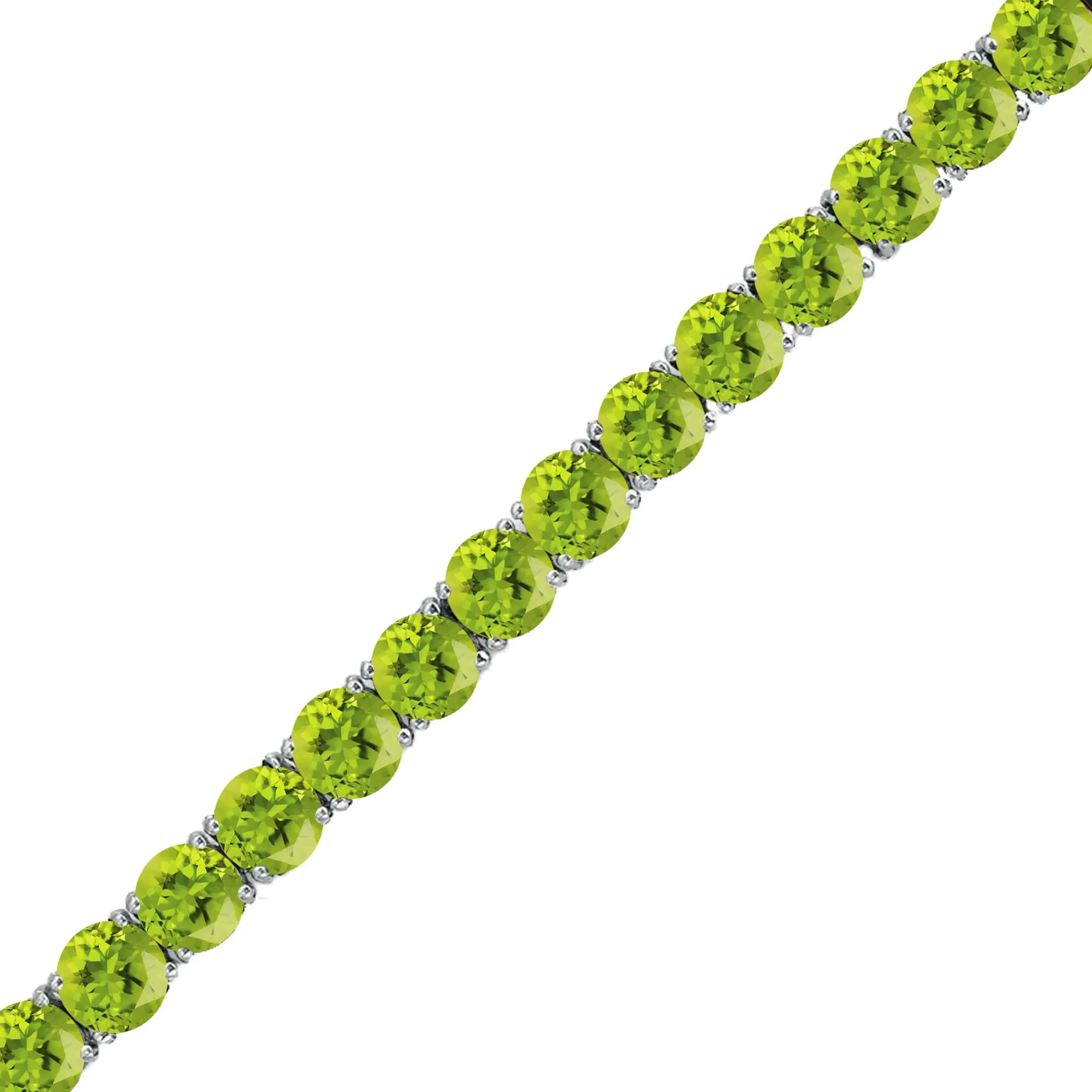 Sterling Silver 13.20CT Natural Peridot Tennis Bracelet 7.25" sold by Zulily product image thumbnail 2