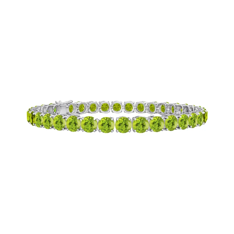 Sterling Silver 13.20CT Natural Peridot Tennis Bracelet 7.25" sold by Zulily