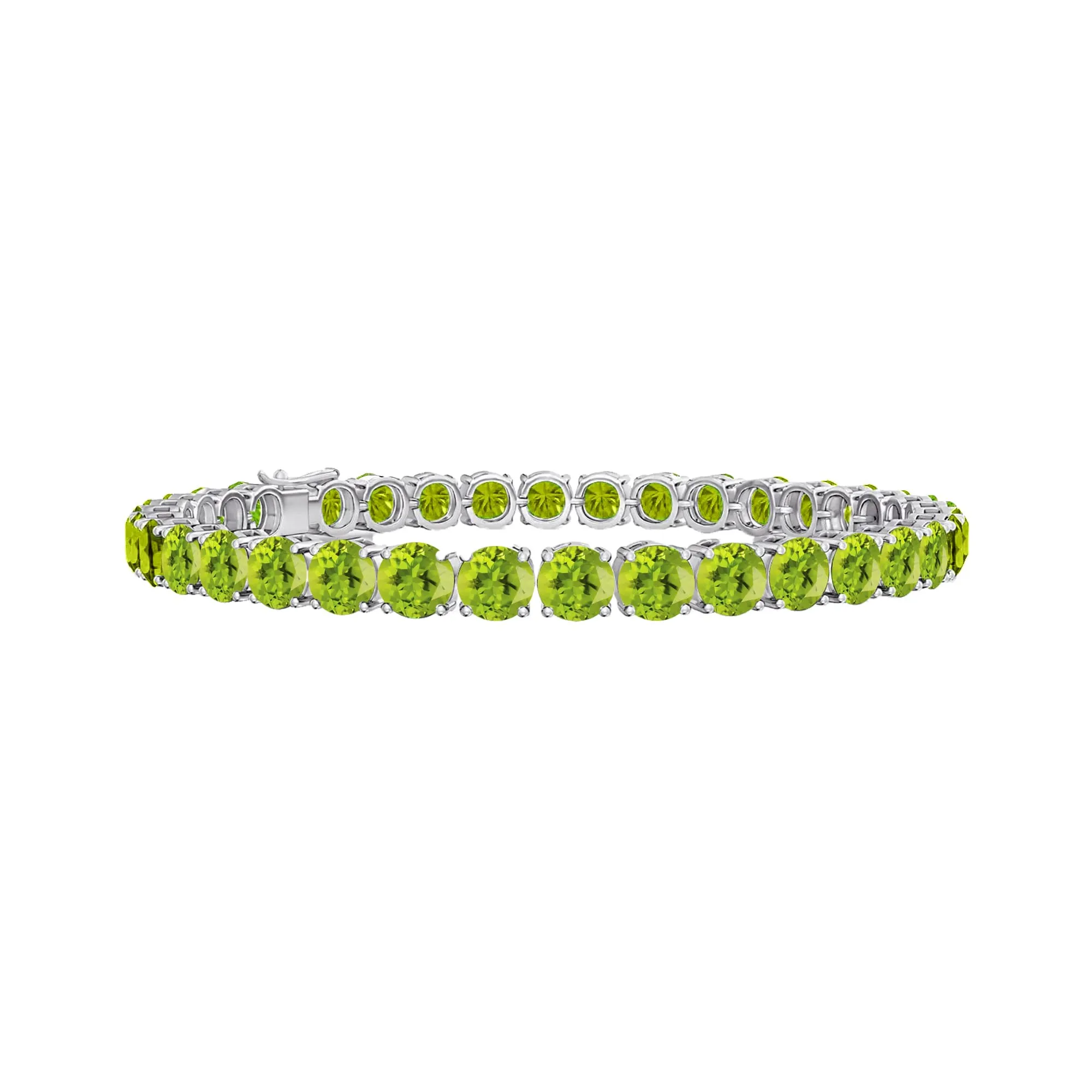 Sterling Silver 13.20CT Natural Peridot Tennis Bracelet 7.25" sold by Zulily
