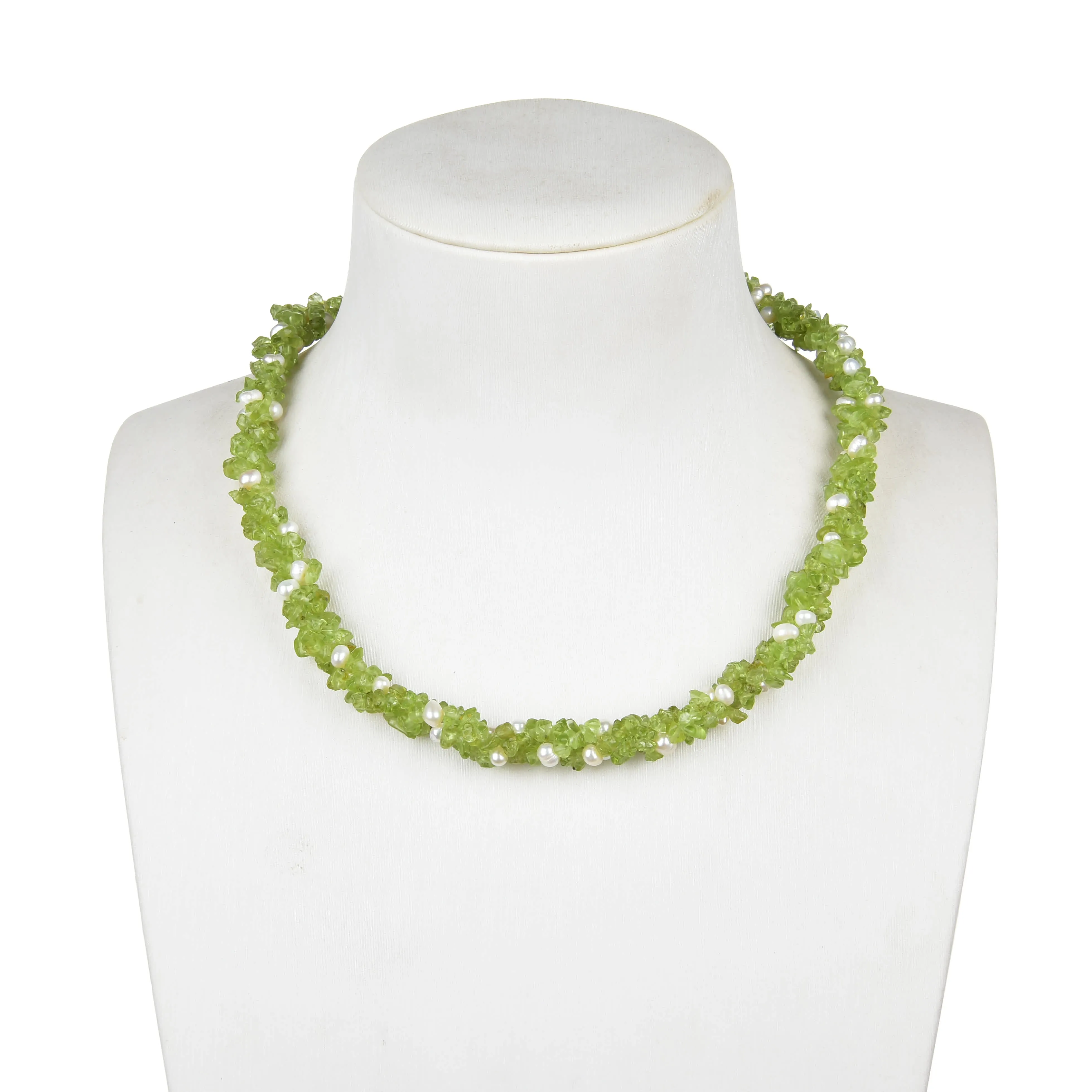 Natural Peridot and Freshwater Pearl Beaded Necklace sold by Zulily product image thumbnail 2
