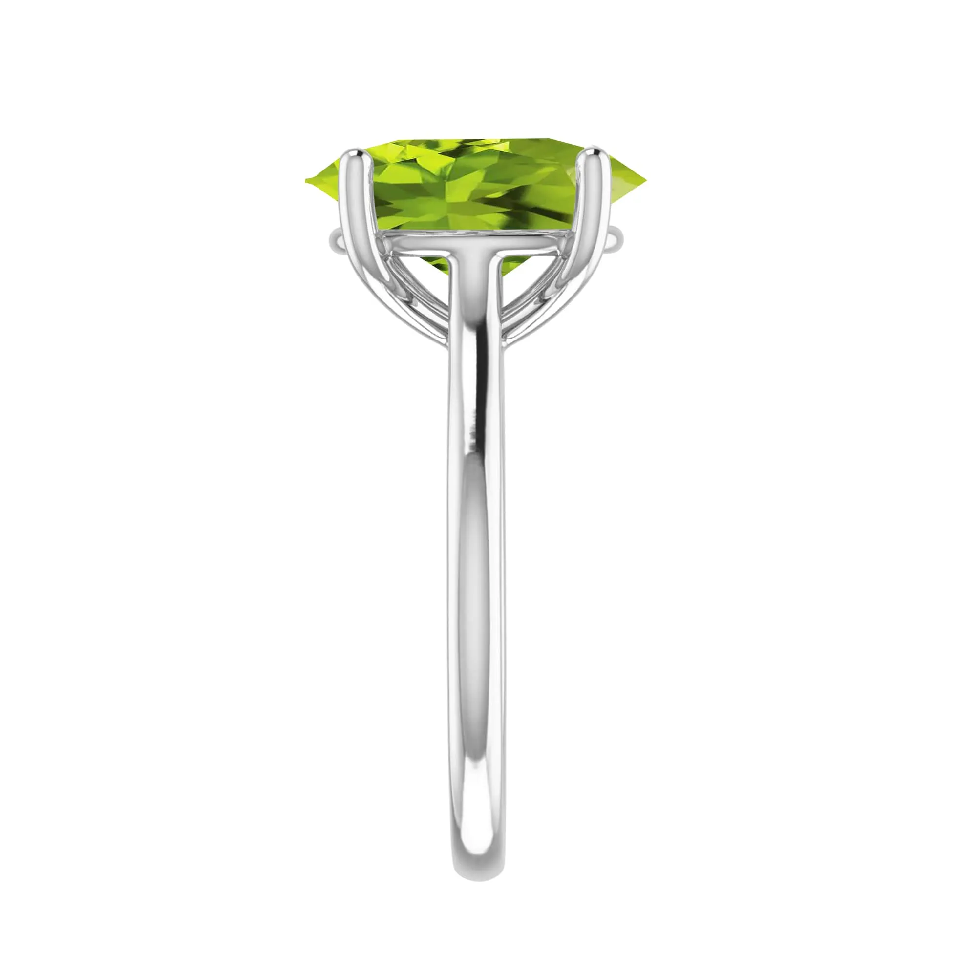 2.60CT Oval Shape Natural Peridot Sterling Silver Solitaire Ring sold by Zulily product image thumbnail 4