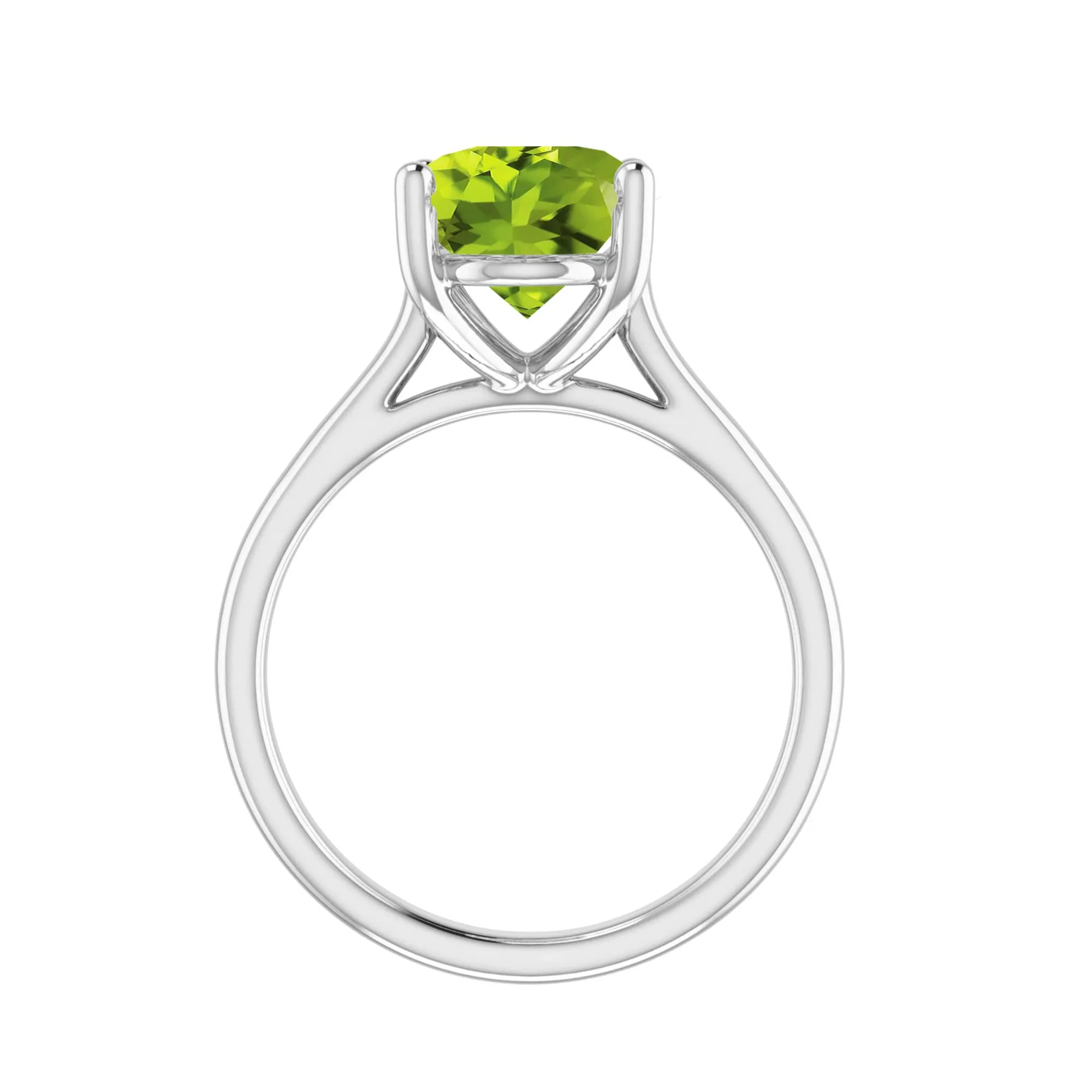 2.60CT Oval Shape Natural Peridot Sterling Silver Solitaire Ring sold by Zulily product image thumbnail 3