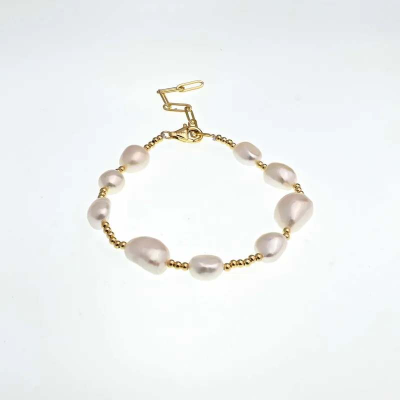 Freshwater Pearl 18k Gold-Plated Sterling Silver Adjustable Station Bracelet sold by Zulily