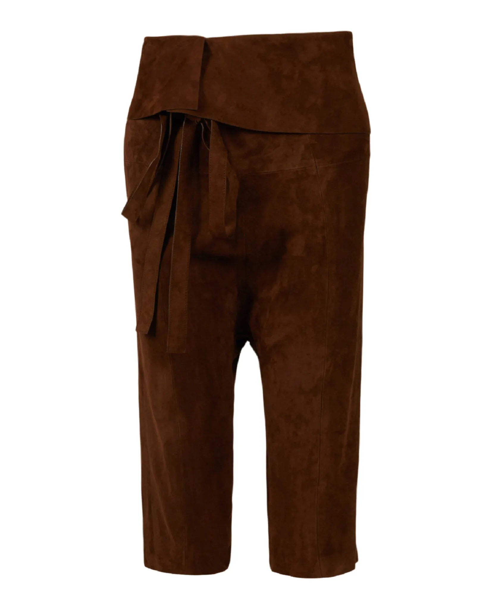 Saint Laurent Cropped Suede Droped Shorts sold by Zulily