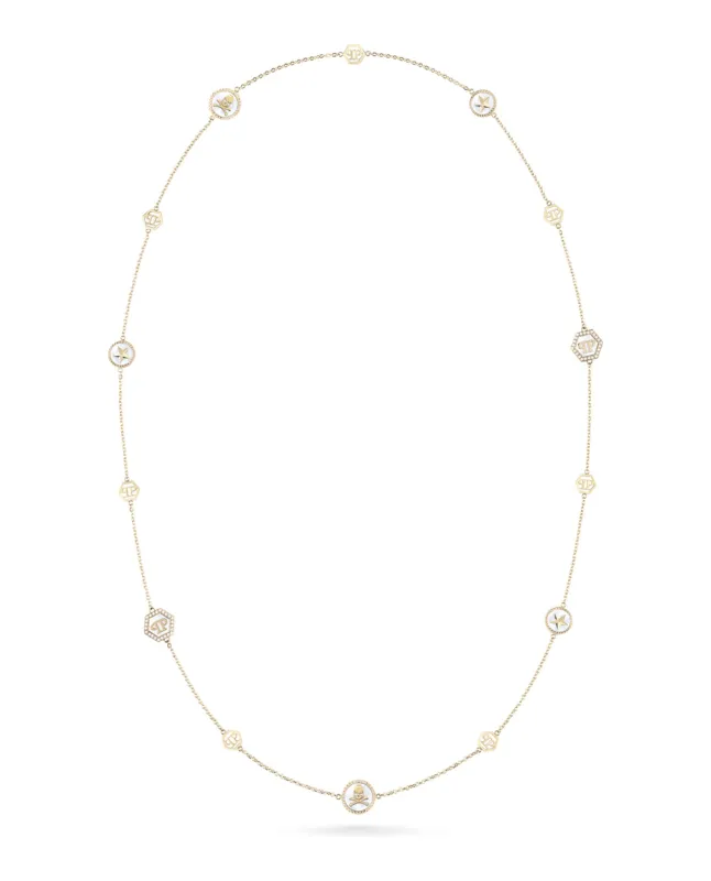 Philipp Plein Plein Mini Logo Crystal Cable Chain Necklace sold by Zulily