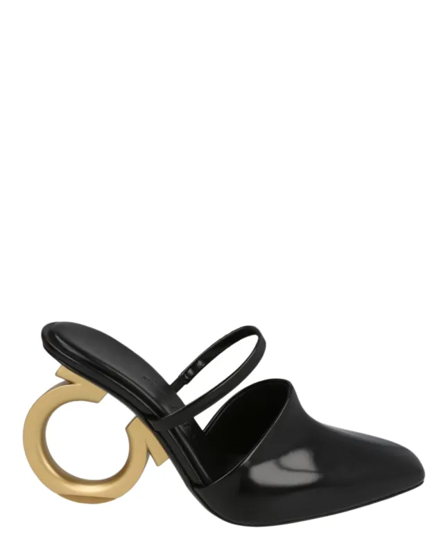 Ferragamo Elina Gancini Mule Heels sold by Zulily