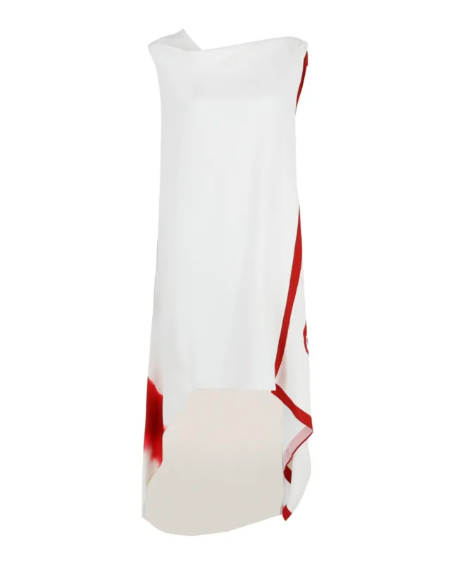 Ferragamo Printed Draped High-Low Dress sold by Zulily