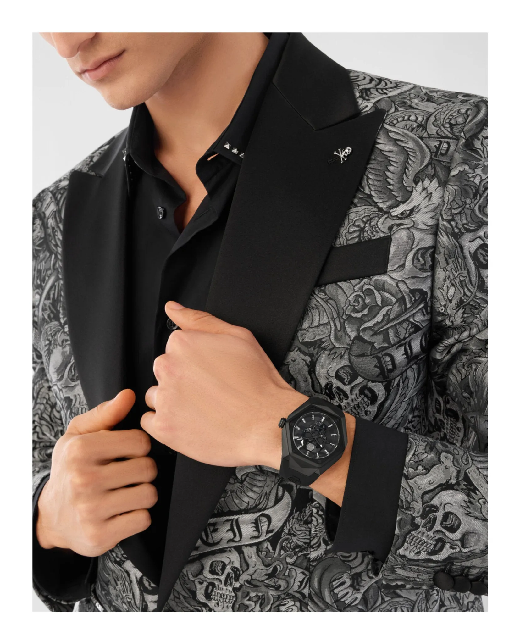 Philipp Plein The $kull Spikes Silicone Watch sold by Zulily product image thumbnail 5