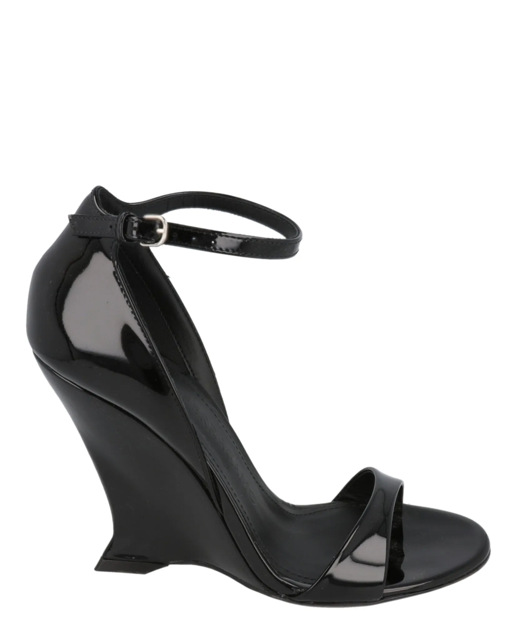 Ferragamo Vidette Patent Leather Wedge Sandals sold by Zulily