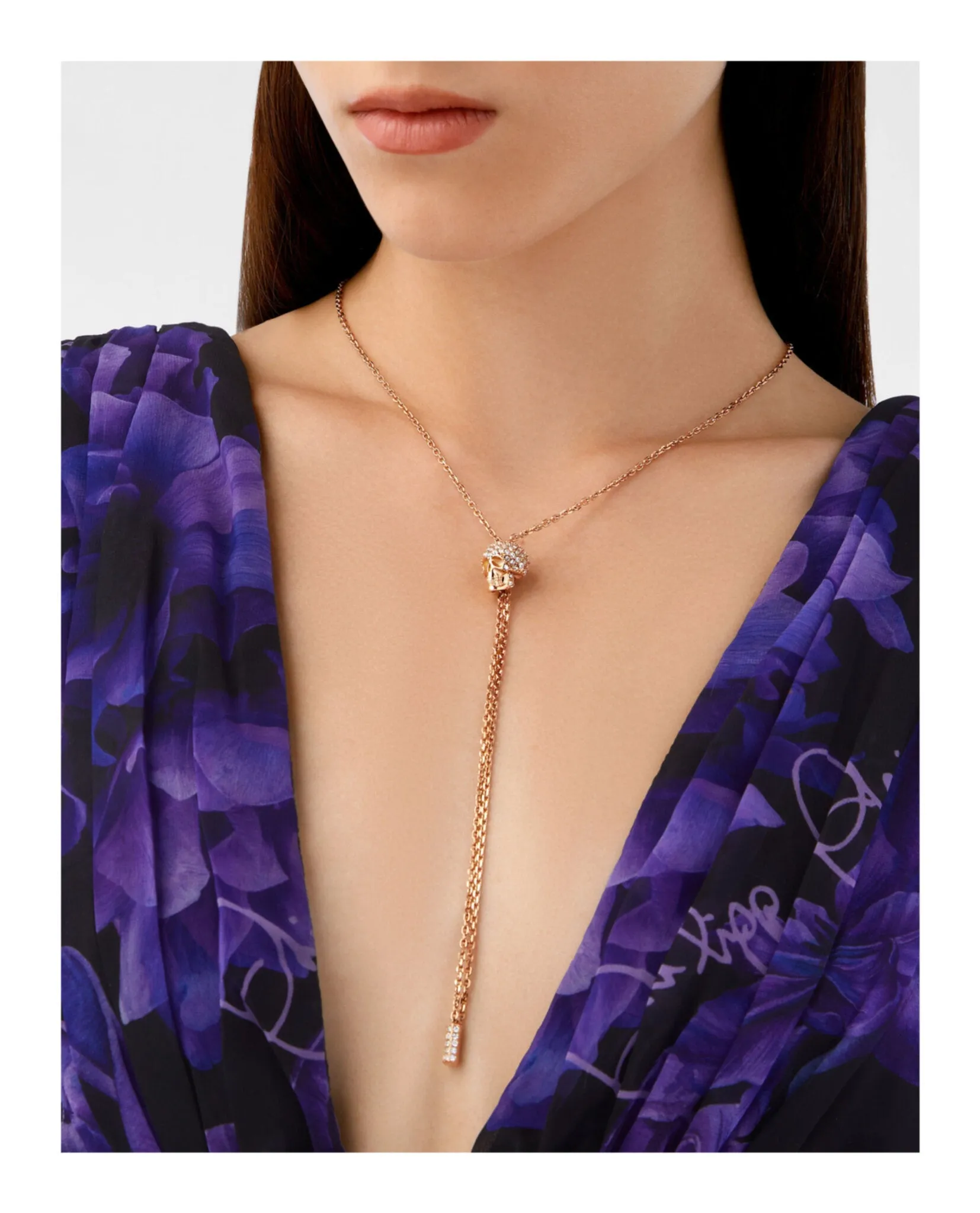 Philipp Plein Sliding $kull Crystal Cable Chain Necklace sold by Zulily product image thumbnail 4