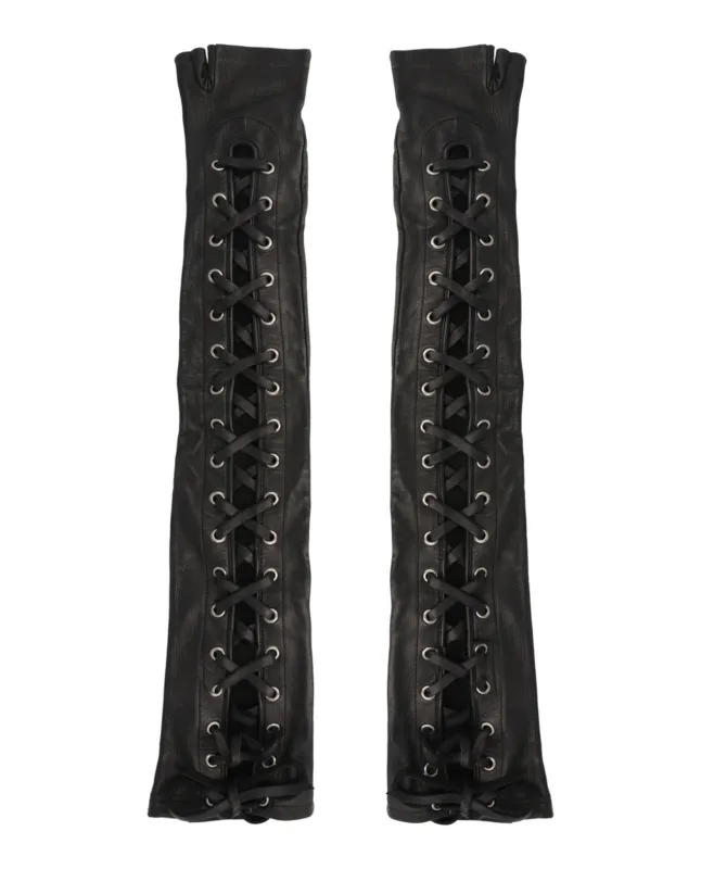 Gucci Corset Lacing Fingerless Gloves sold by Zulily