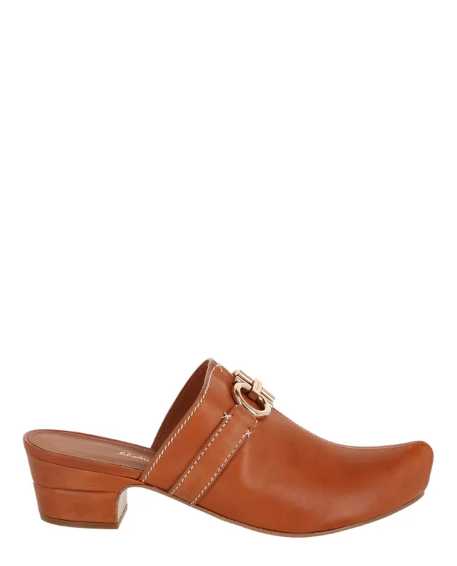 Ferragamo Phobos Leather Mules sold by Zulily