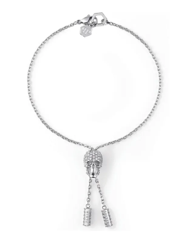 Philipp Plein Sliding $kull Crystal Cable Chain Bracelet made by Philipp Plein