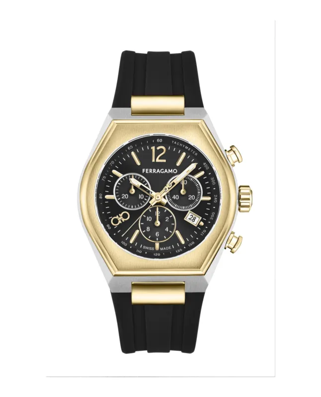 Ferragamo Tonneu Chrono Silicone Watch sold by Zulily