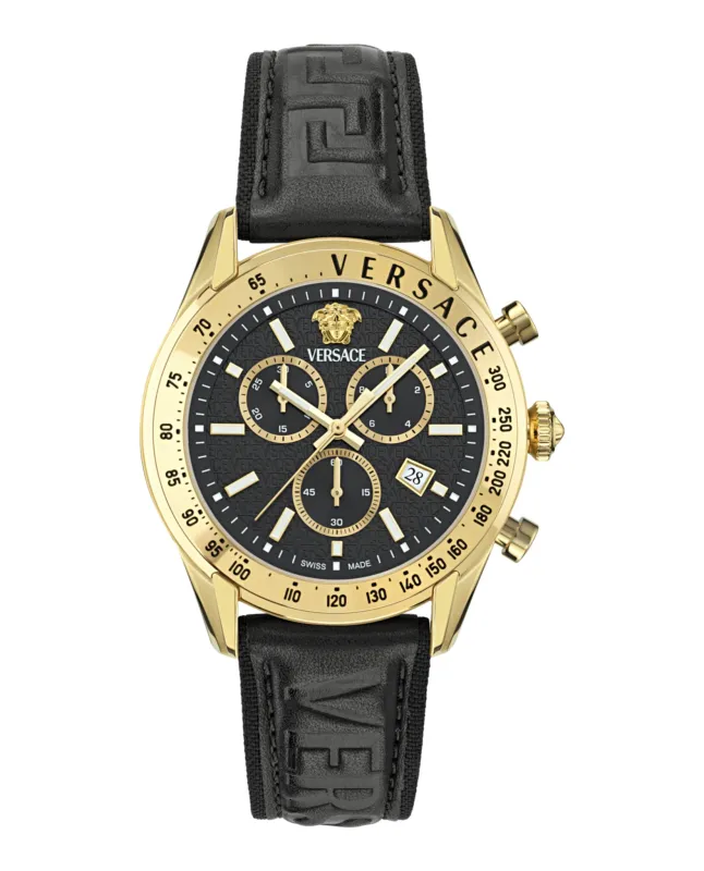 Versace Chrono Master Leather Watch sold by Zulily