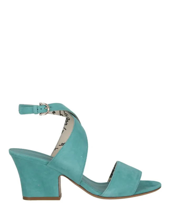 Ferragamo Sheena Suede Heel Sandals sold by Zulily