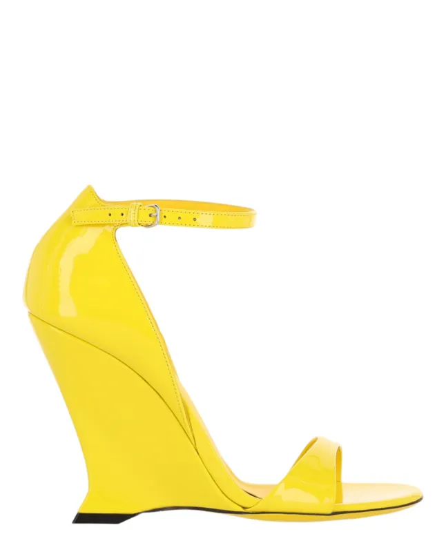 Ferragamo Vidette Patent Leather Wedge Sandals sold by Zulily