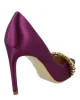 Moschino Logo Lettering Satin Pumps sold by Zulily