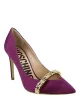 Moschino Logo Lettering Satin Pumps sold by Zulily