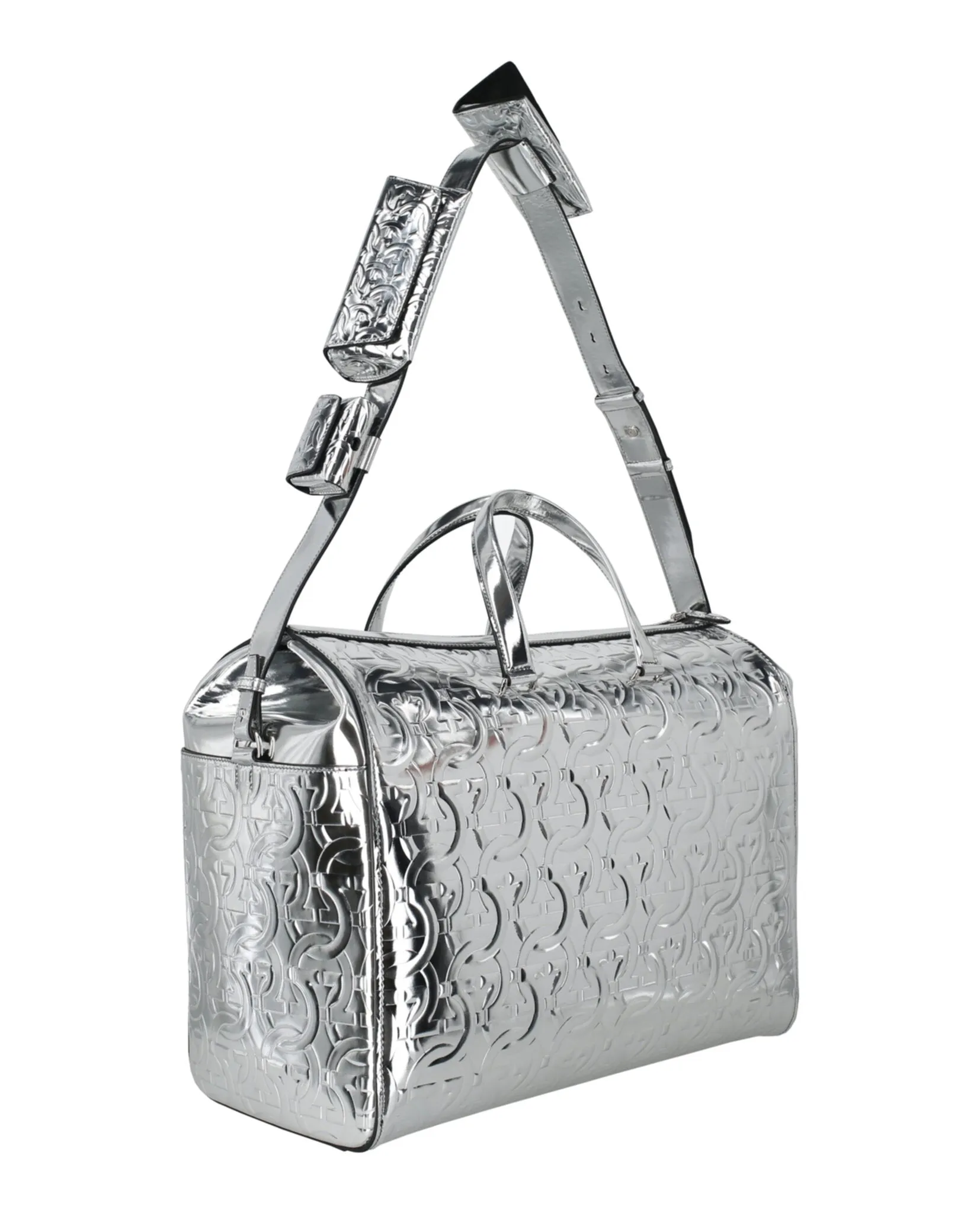 Ferragamo Brooklyn Monogram Metallic Leather Tote sold by Zulily product image thumbnail 4