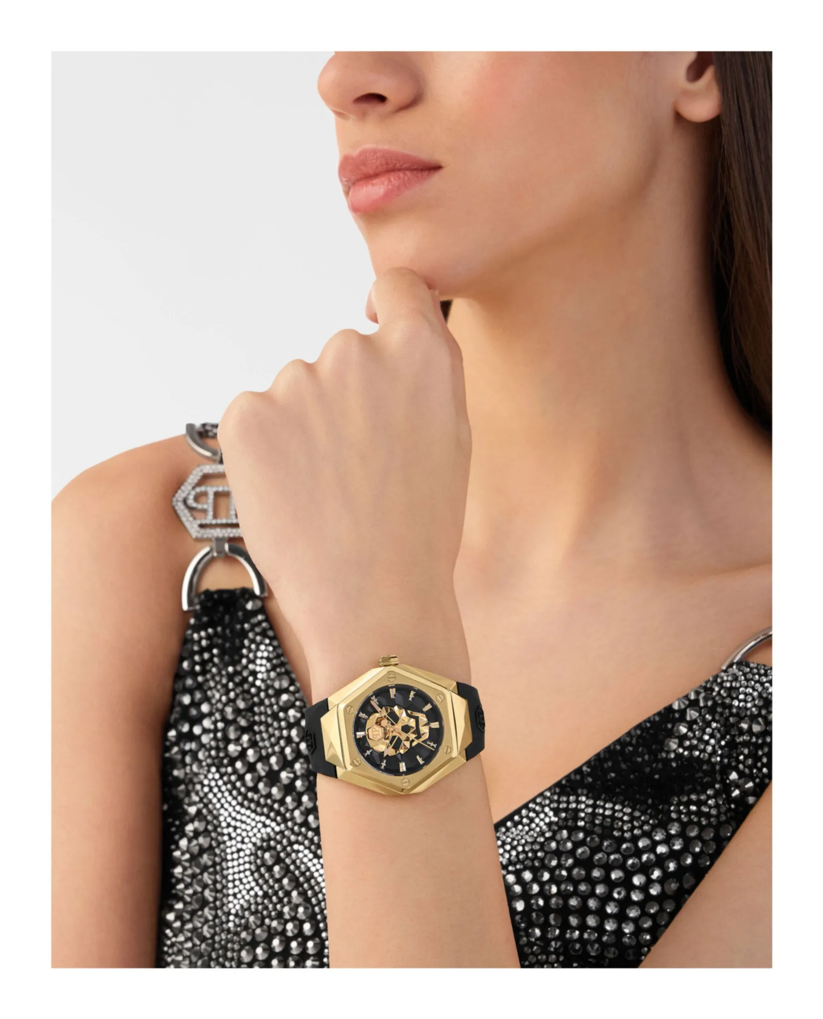 Philipp Plein The $kull Spikes Silicone Watch sold by Zulily product image thumbnail 5