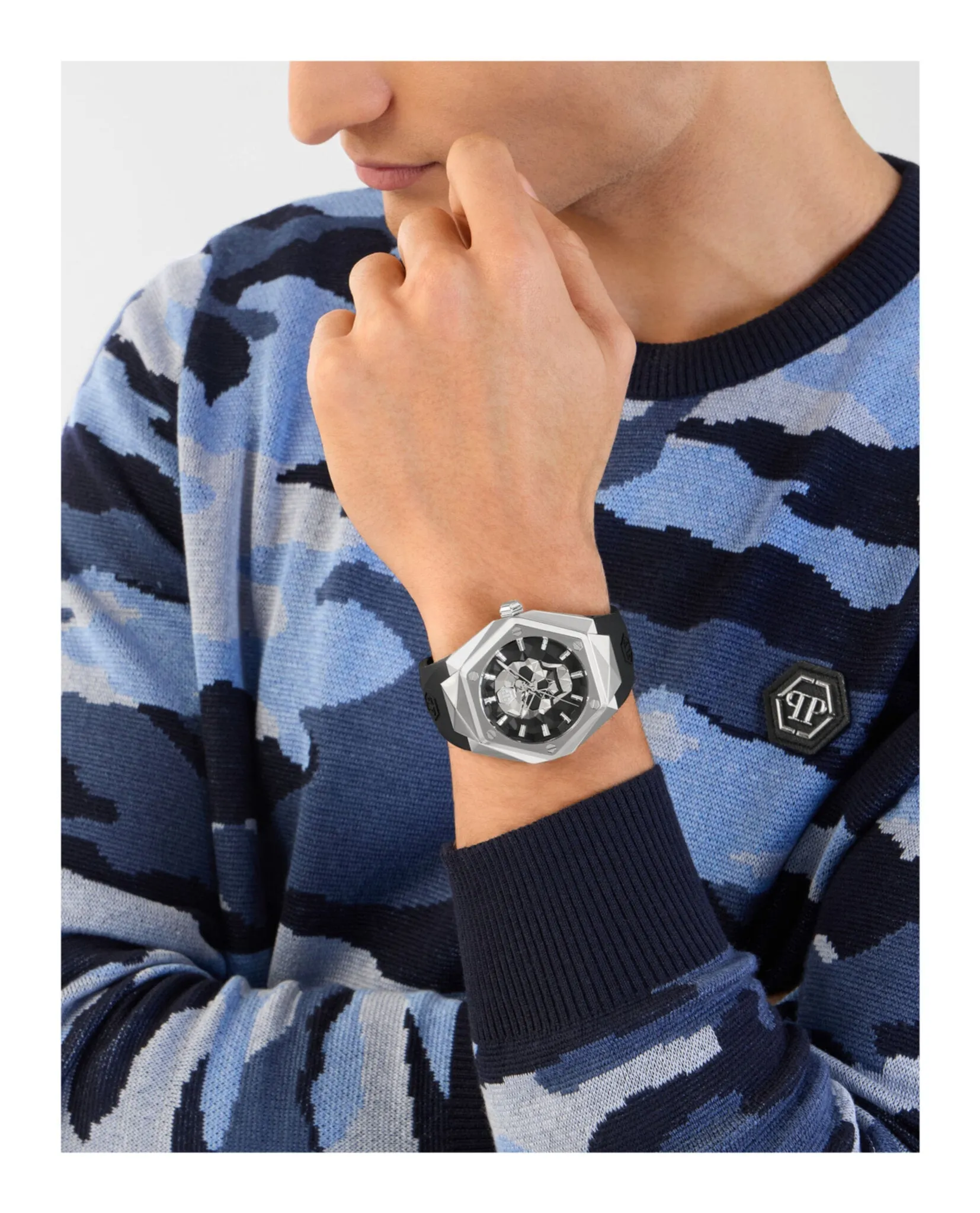 Philipp Plein The $kull Spikes Silicone Watch sold by Zulily product image thumbnail 5