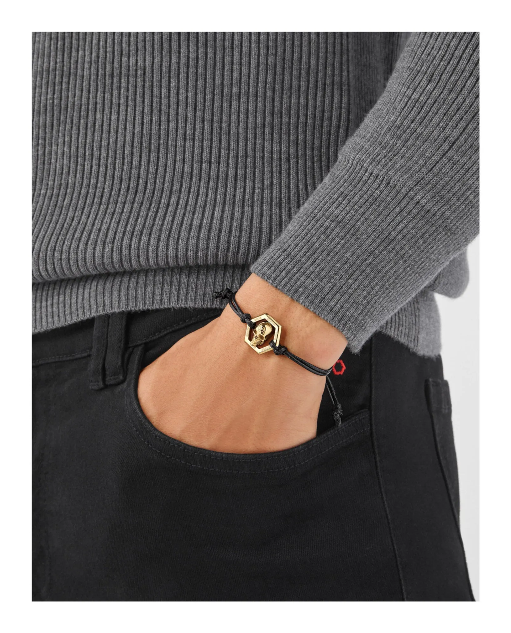Philipp Plein Linked Cotton Cord Bracelet sold by Zulily product image thumbnail 4