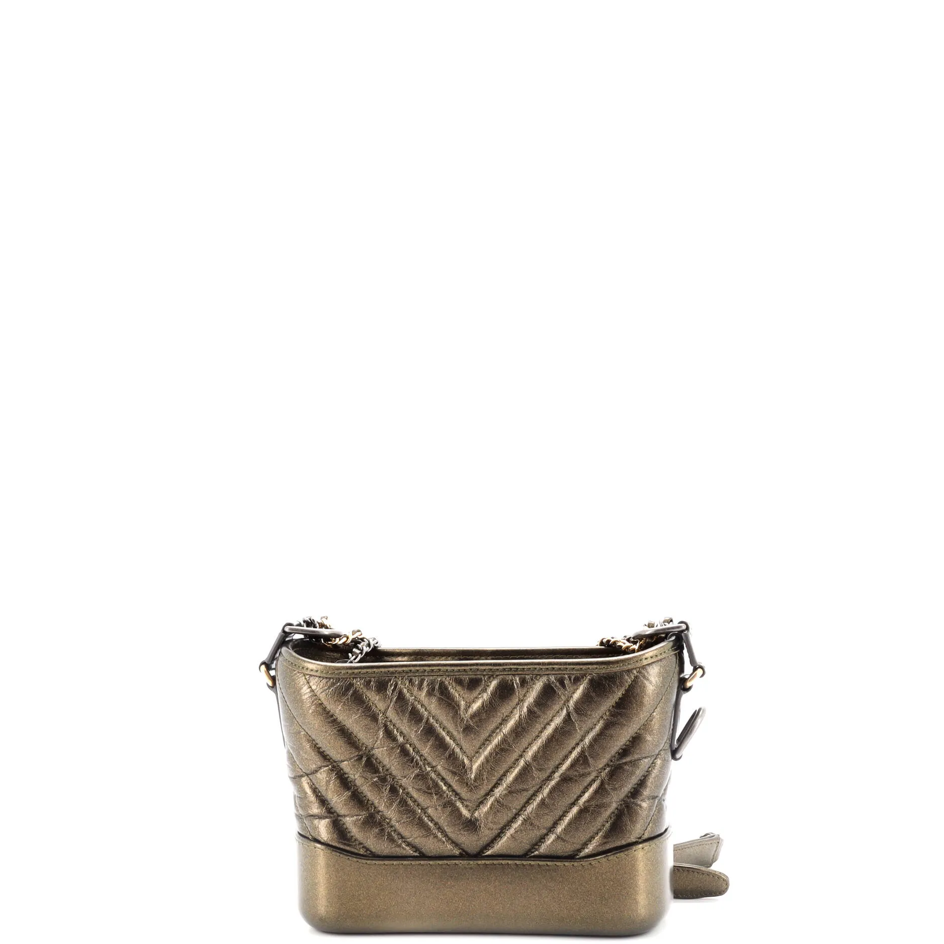 Pre-Loved Chanel Gabrielle Hobo Chevron Metallic Aged Calfskin Small sold by Zulily product image thumbnail 3