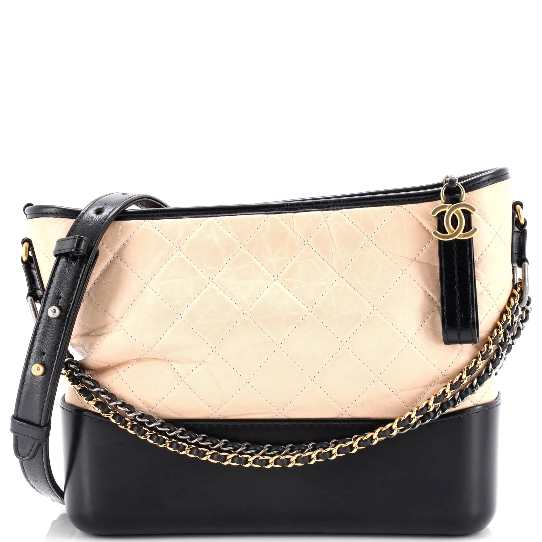 Pre-Loved Chanel Bicolor Gabrielle Hobo Quilted Aged Calfskin Medium sold by Zulily