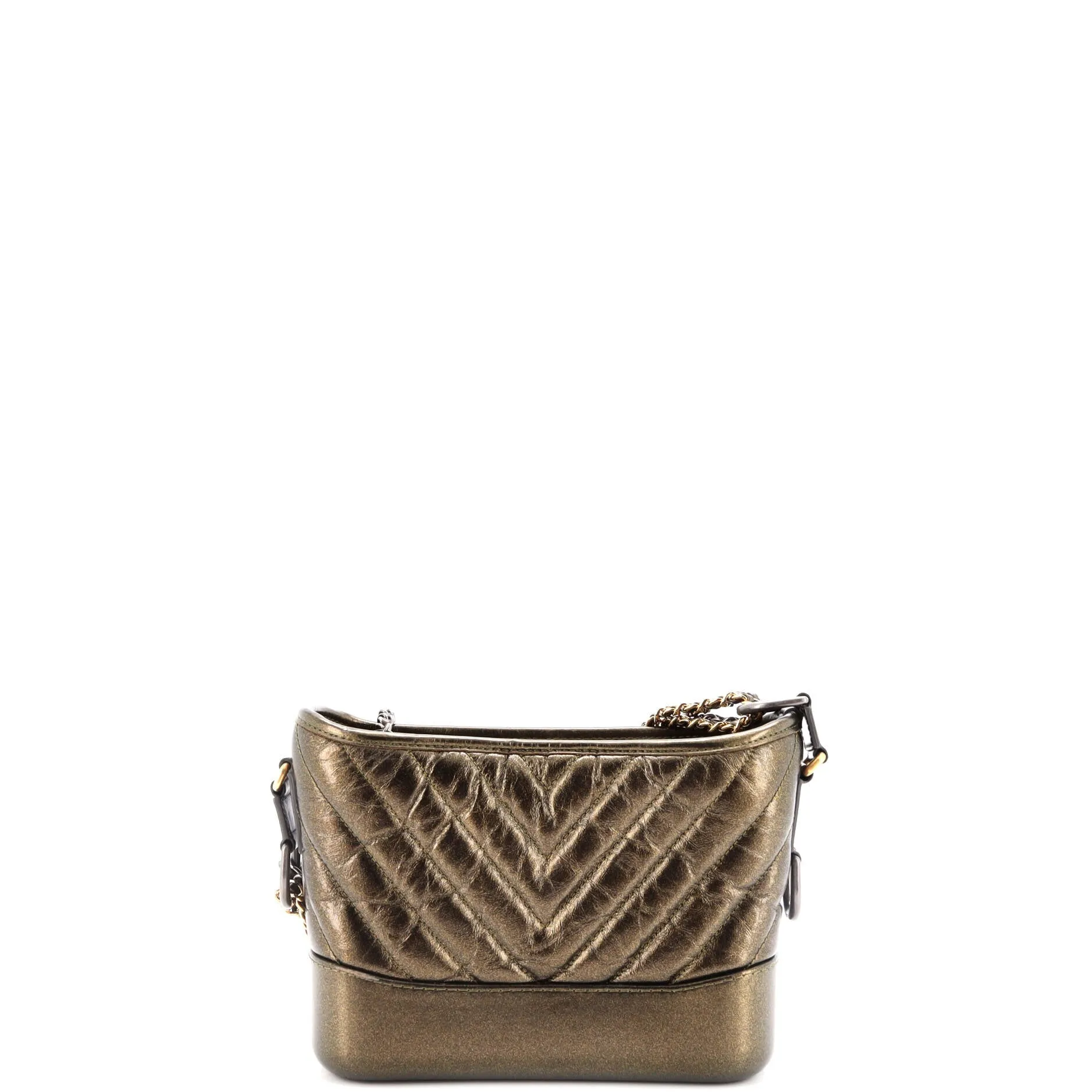 Pre-Loved Chanel Gabrielle Hobo Chevron Metallic Aged Calfskin Small sold by Zulily product image thumbnail 4