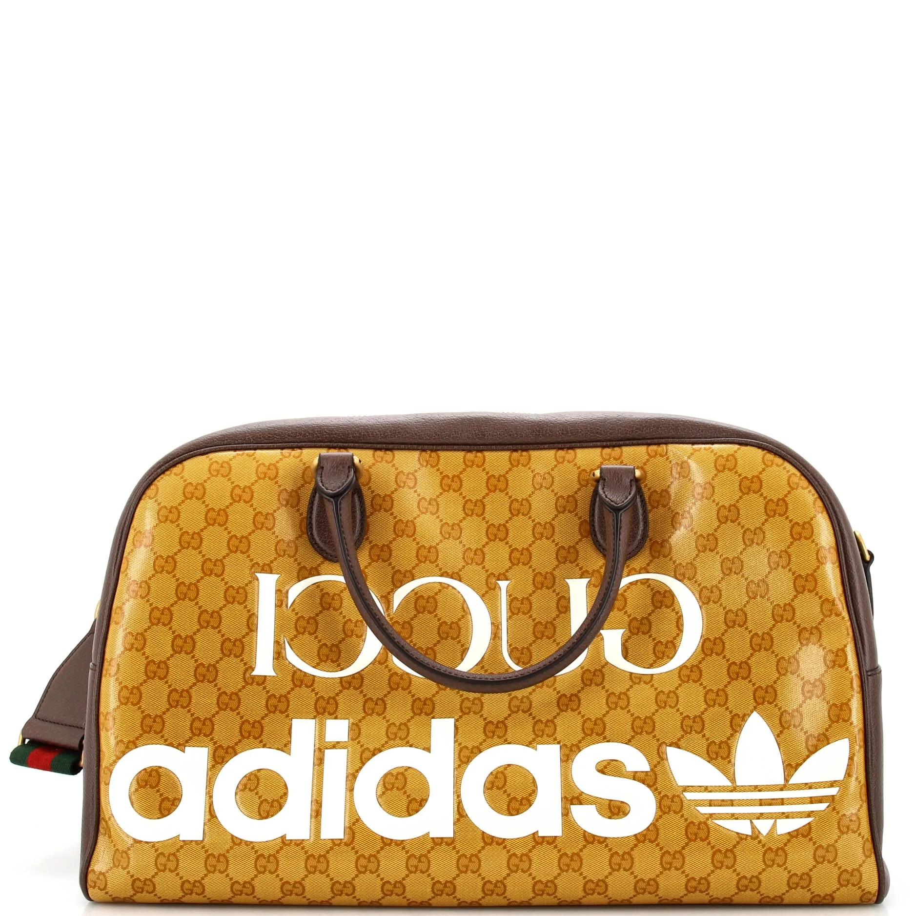 Pre-Loved Gucci x adidas Duffle Bag GG Coated Canvas Large sold by Zulily