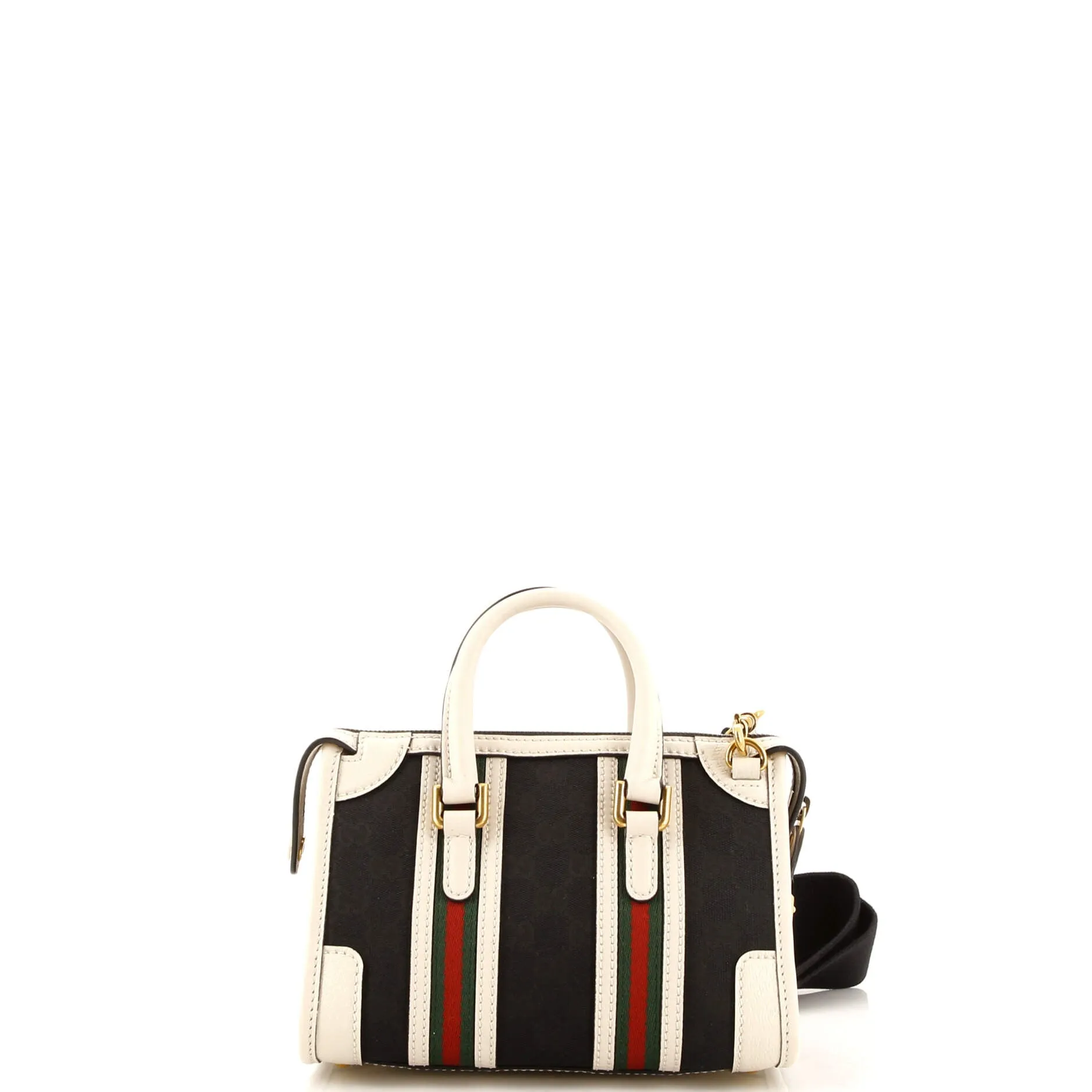 Pre-Loved Gucci Double G Web Top Handle Bag GG Canvas with Leather Mini sold by Zulily product image thumbnail 3