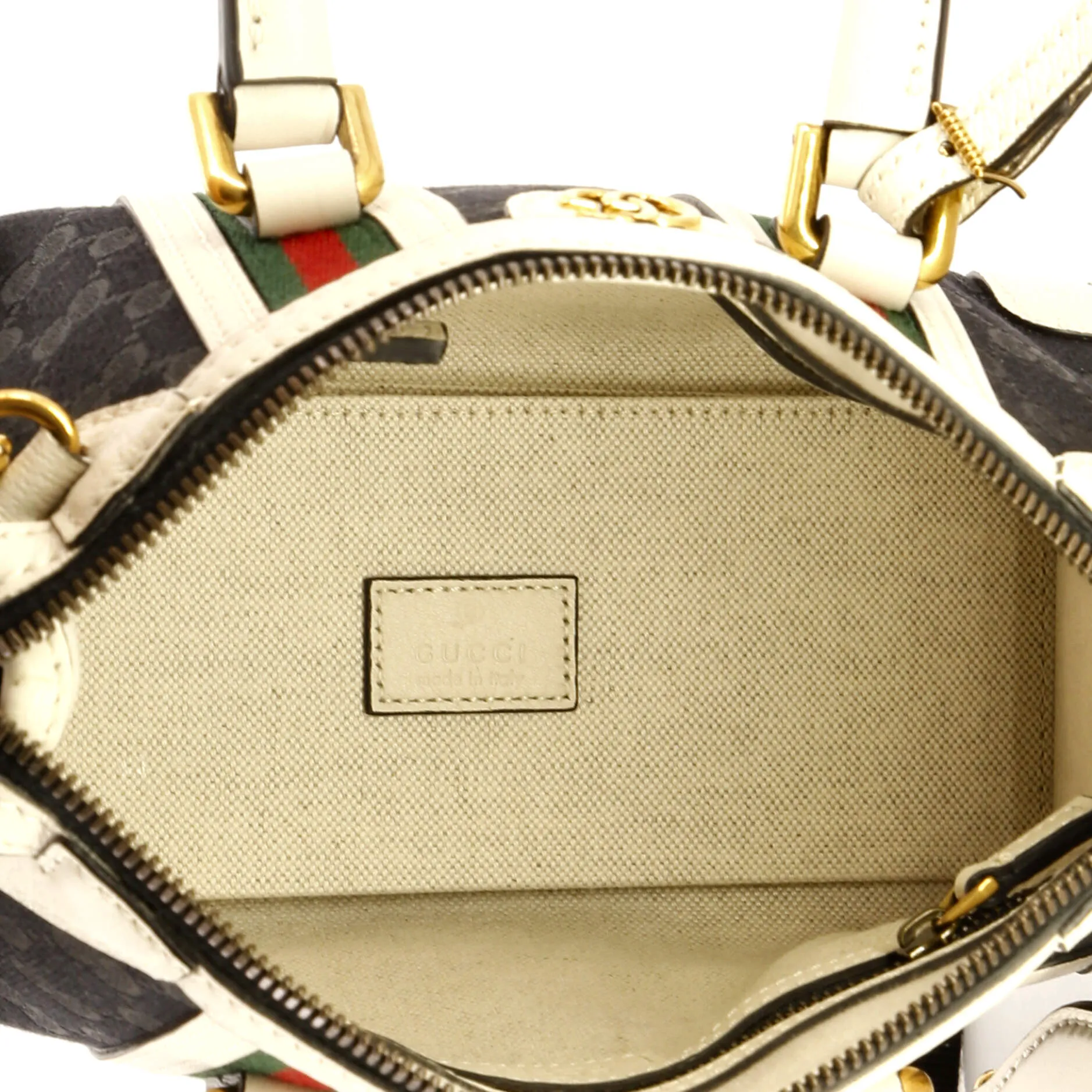 Pre-Loved Gucci Double G Web Top Handle Bag GG Canvas with Leather Mini sold by Zulily product image thumbnail 5