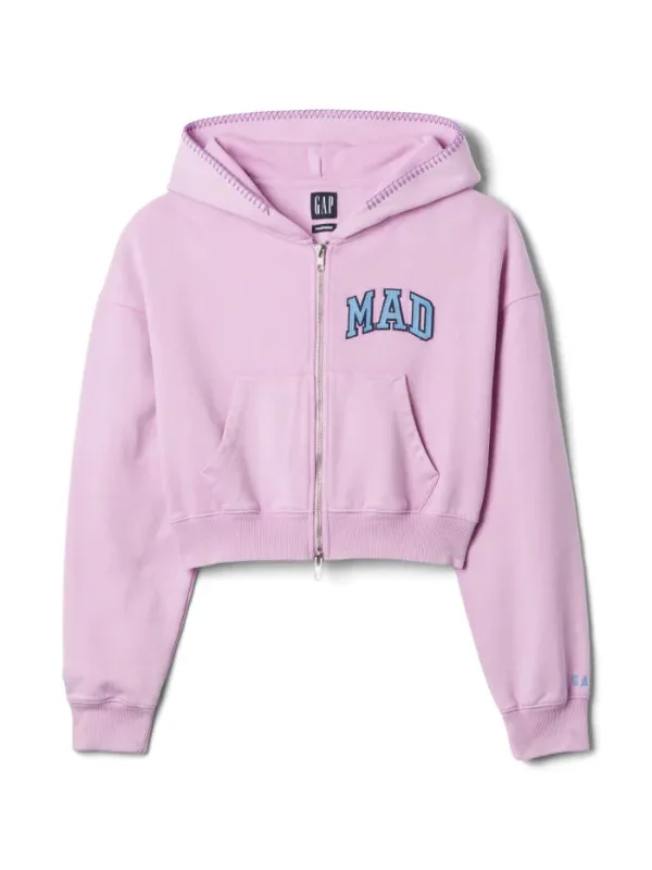 Gap - MadHappy - Full Zip Cropped Mad Hoodie - Lavendar sold by Zulily