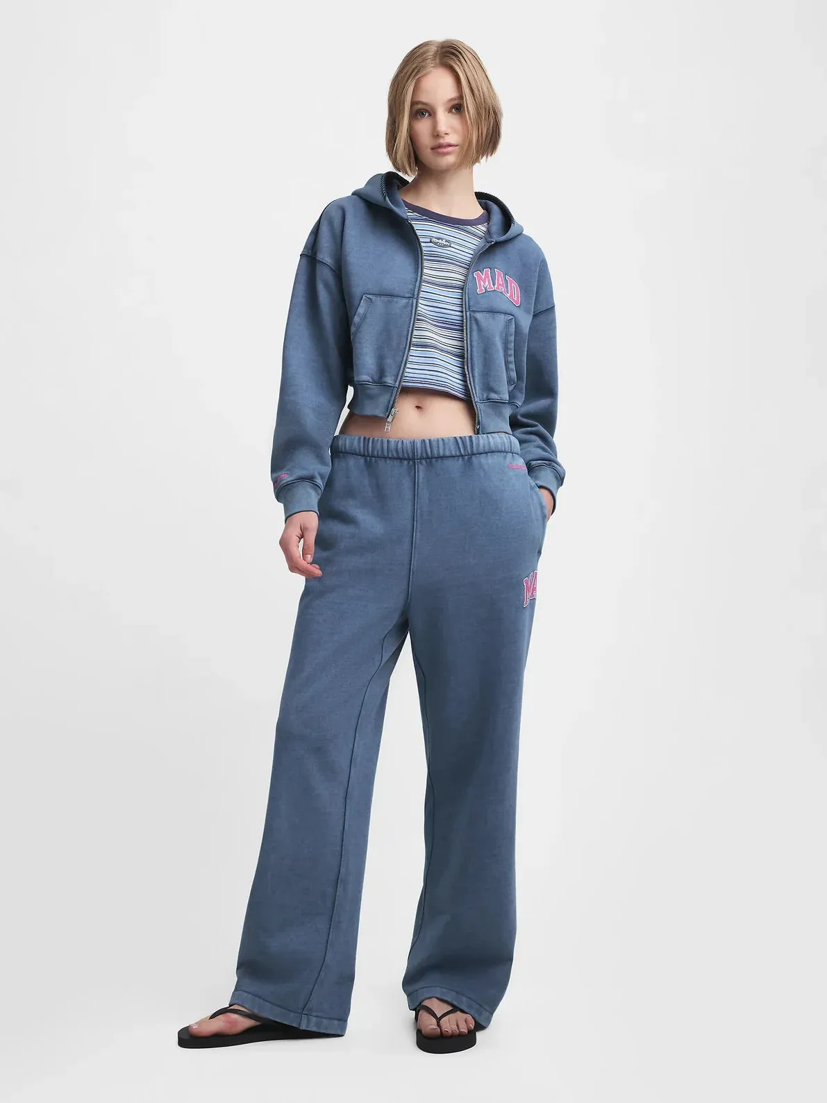Gap - MadHappy - Full Zip Cropped Mad Hoodie - Navy sold by Zulily product image thumbnail 4