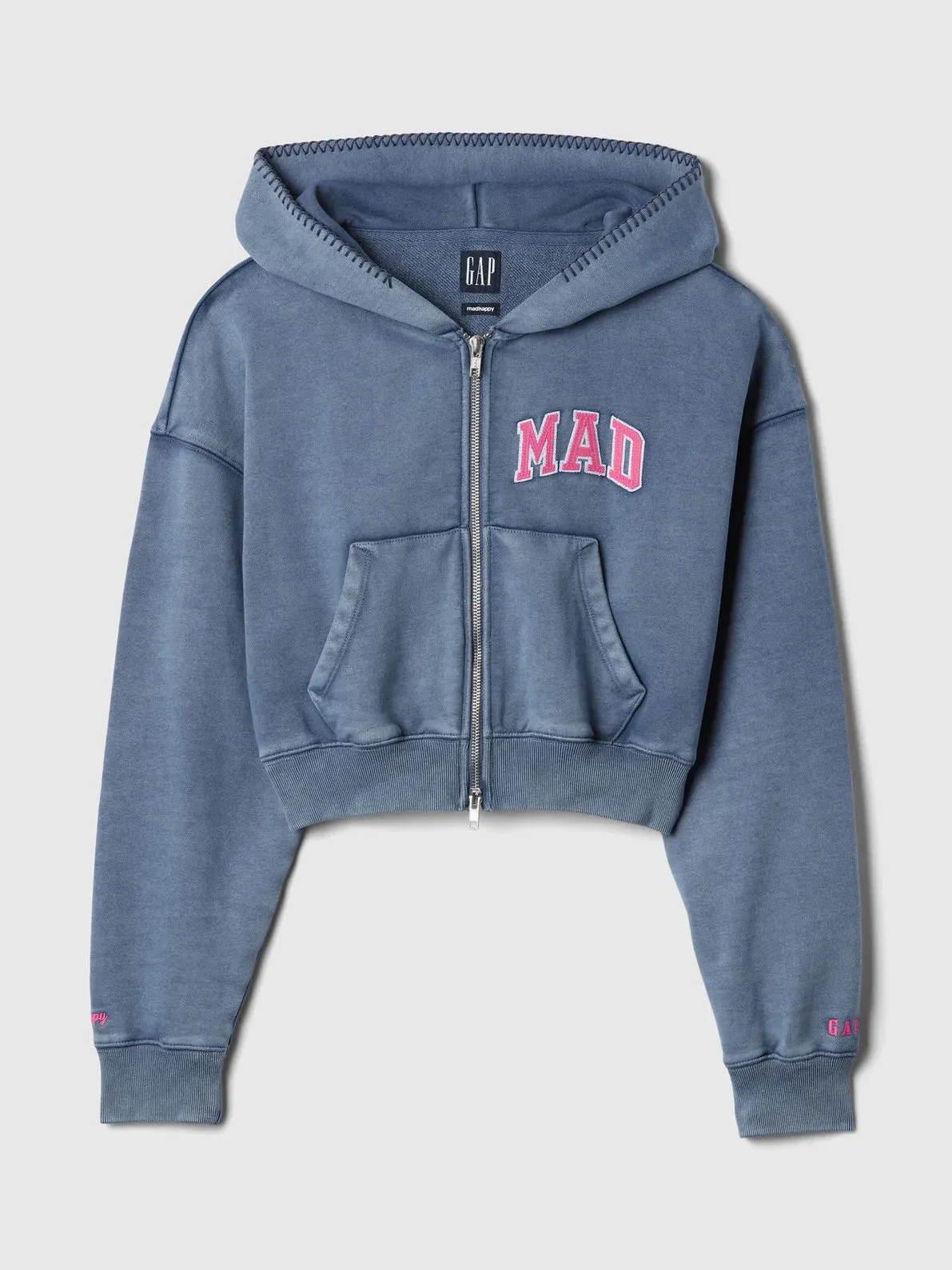 Gap - MadHappy - Full Zip Cropped Mad Hoodie - Navy sold by Zulily