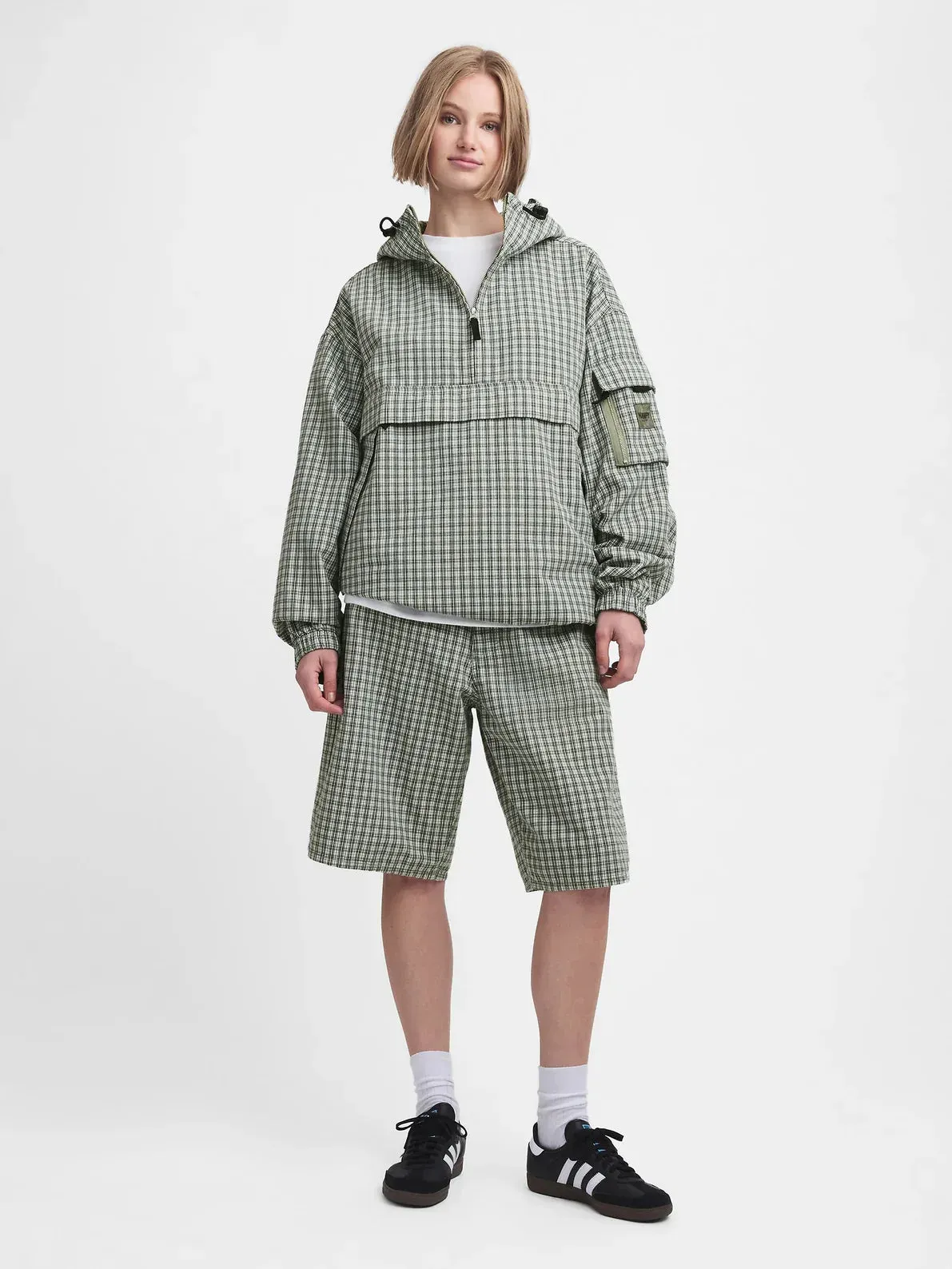 Gap - MadHappy - Oversized Plaid Anorak - Sea Spray sold by Zulily product image thumbnail 2