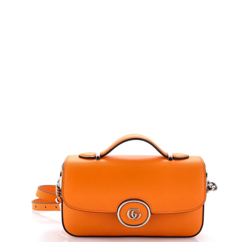 Pre-Loved Gucci Petite GG Flap Shoulder Bag Leather Small sold by Zulily